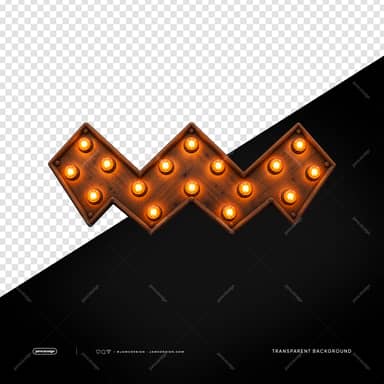 Wooden Zigzag Marquee Sign With Bulbs PNG