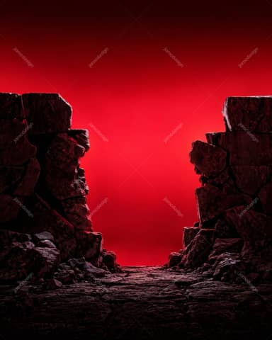 Arrière-Plan JPG À Dégradé Rouge Avec Rochers