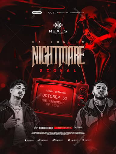 Halloween Television Flyer Template PSD
