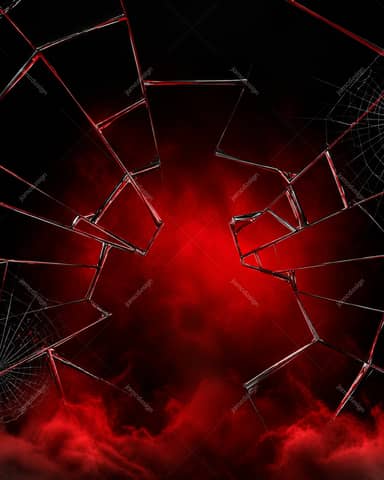Halloween Background With Metallic Shards And Red Smoke PNG