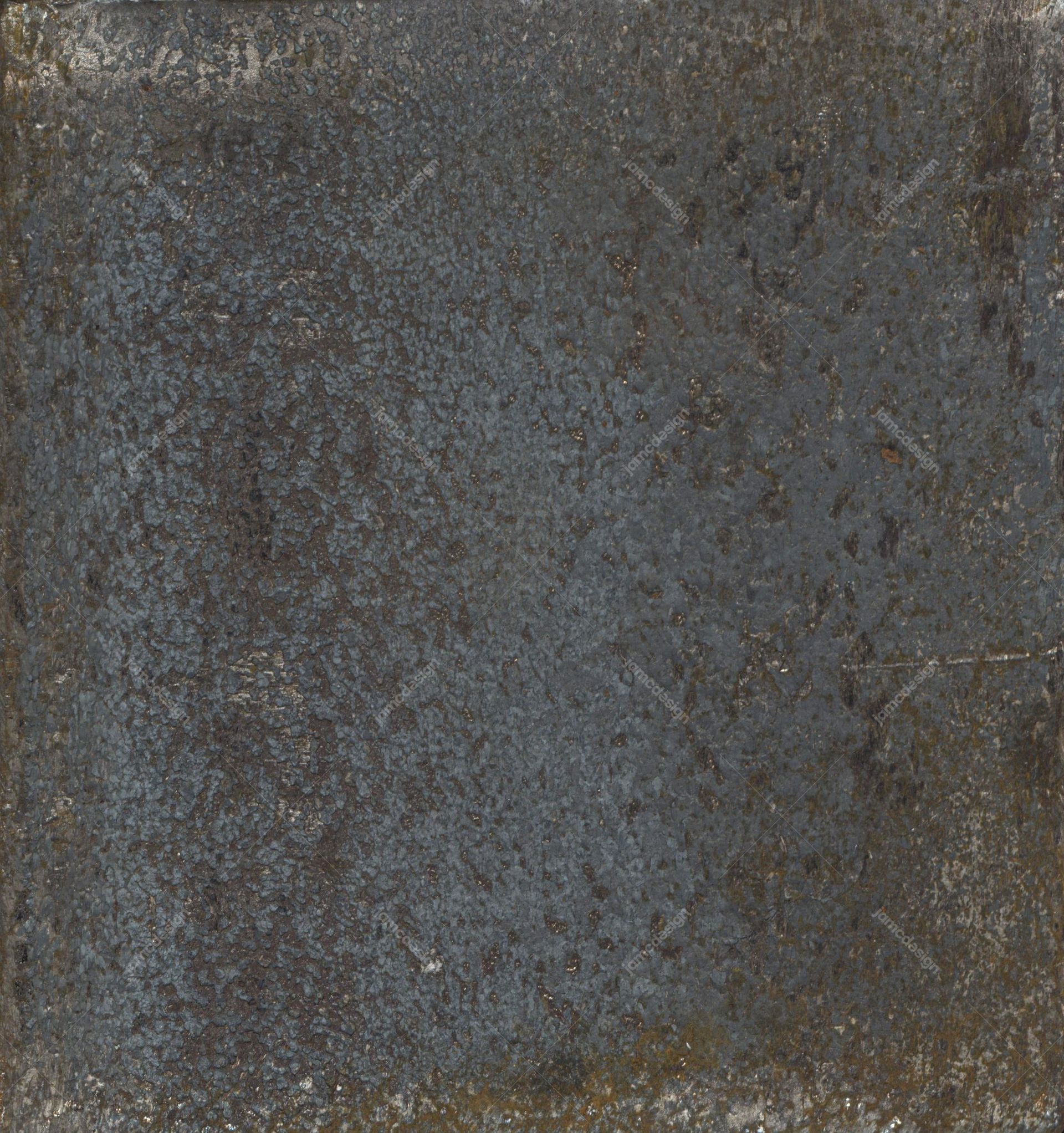 Weathered Blue-Gray Metal Texture. This JPG metal texture has a mottled blue gray patina, rough distressed marks and subtle brown staining