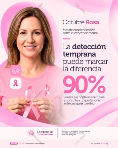 Early Breast Cancer Detection Flyer Template PSD