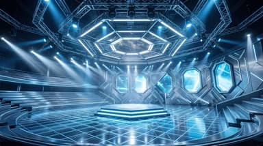 Futuristic Blue Sci-Fi Arena Background