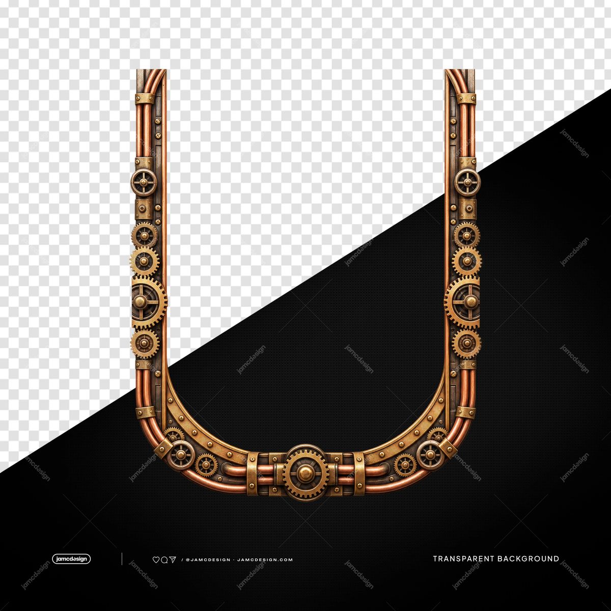 Steampunk Gear Frame With Rounded Bottom PNG