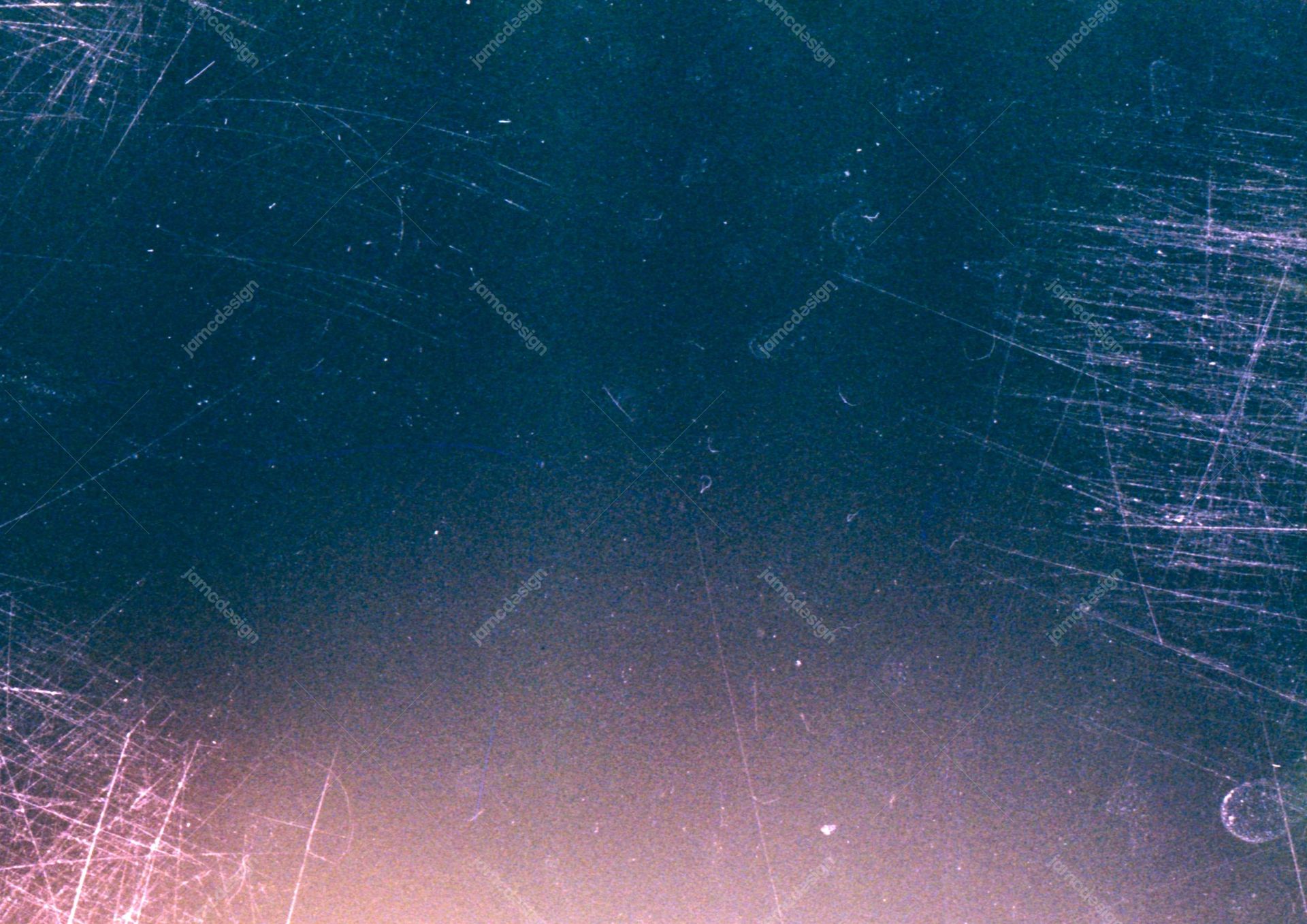 Distressed Abstract Texture With Colored Light Leaks. This JPG texture features a dark teal field with fine scratches and soft pink and blue light leaks