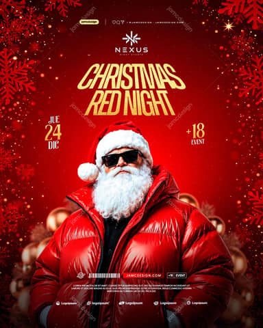 Santa Claus Christmas Party Flyer Template PSD