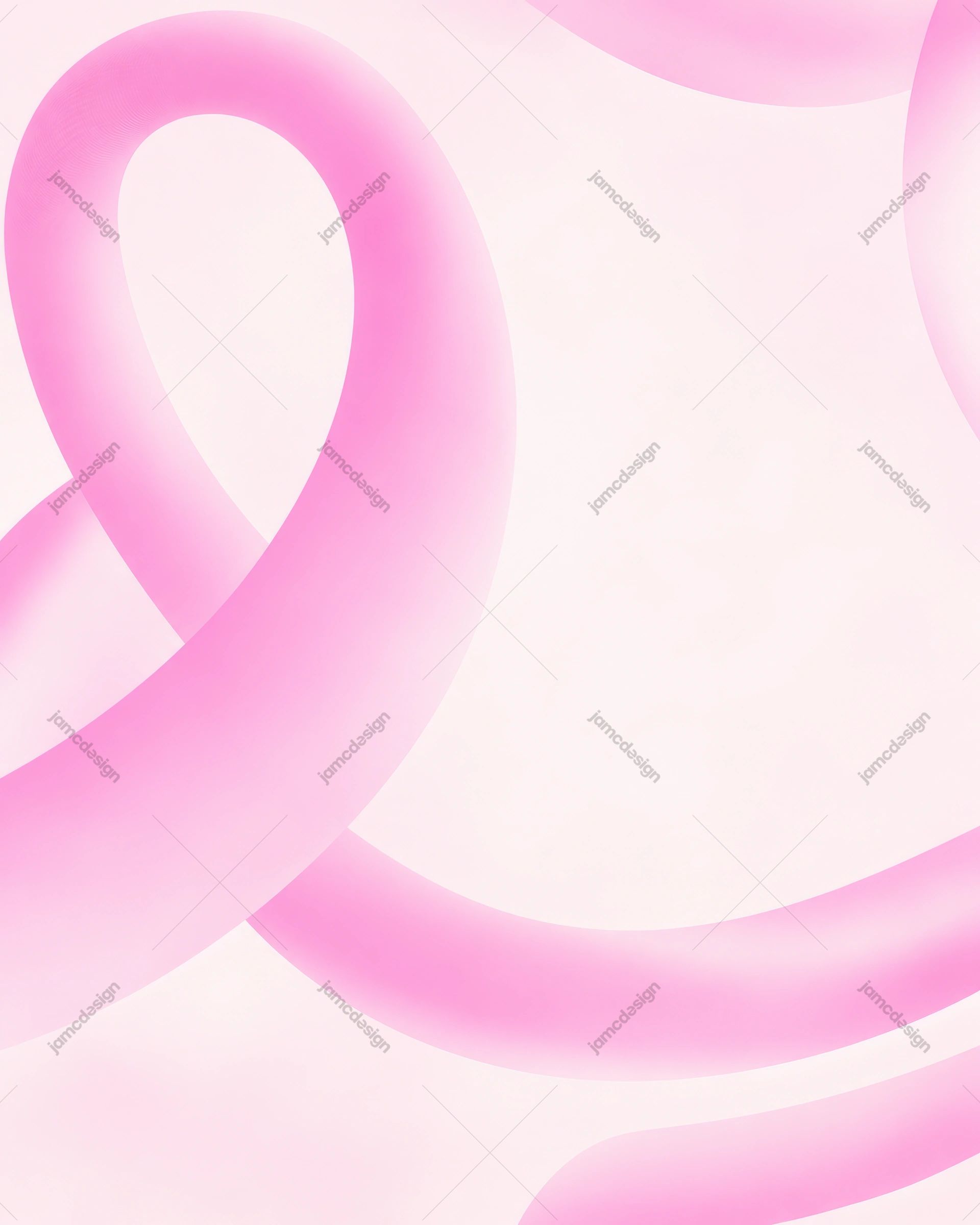 Pink Awareness Ribbons On Blush Background PNG. A PNG background features sweeping pink awareness ribbon bands across a pale blush field