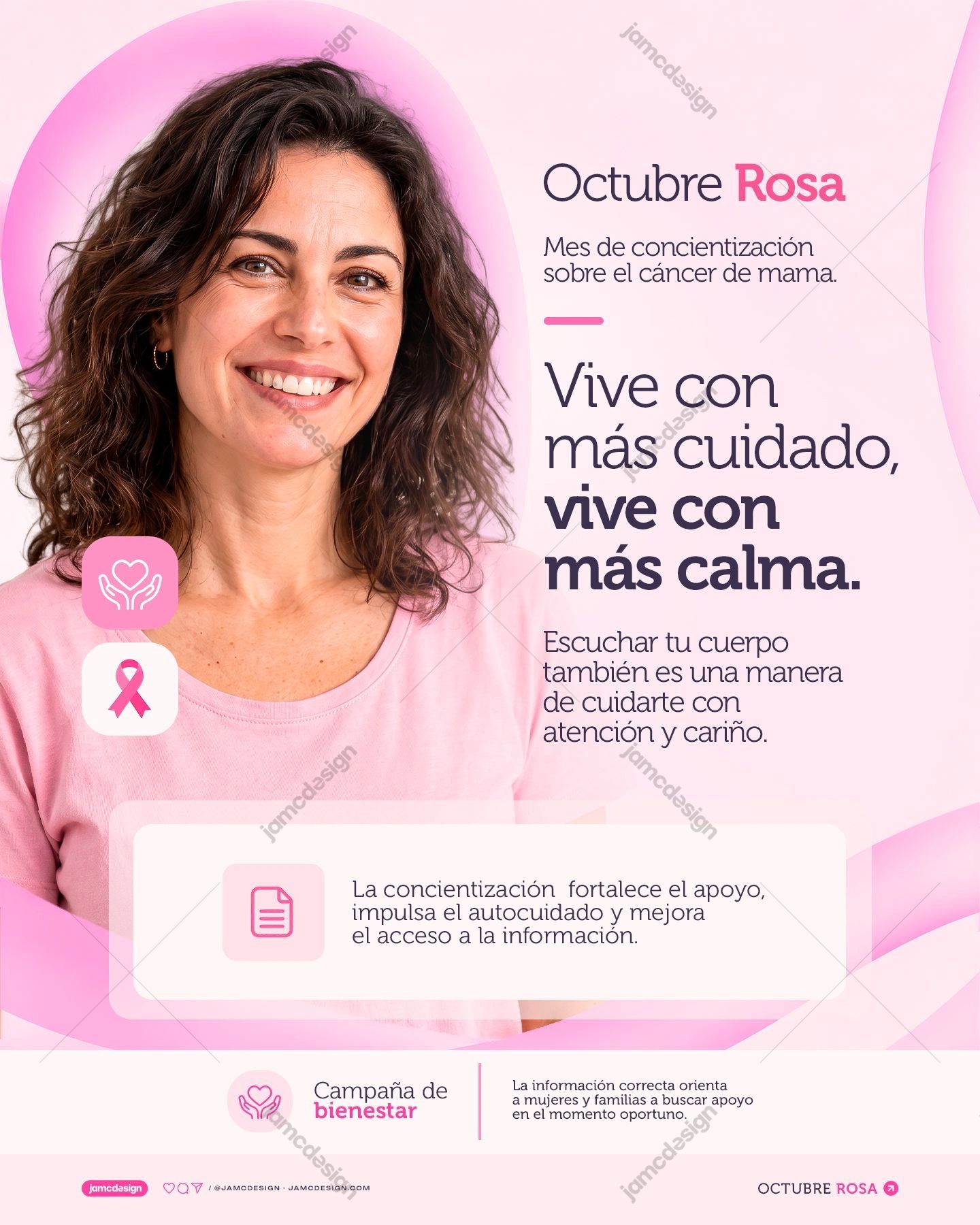Pink October Breast Cancer Awareness Flyer Template PSD. Download this PSD social media template for breast cancer awareness