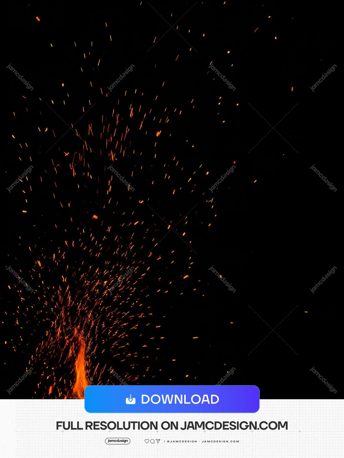Floating Fire Embers On Black Orange Flame Burst Background Texture. JPG texture showing a realistic burst of orange flames and glowing fire sparks rising — Additional preview