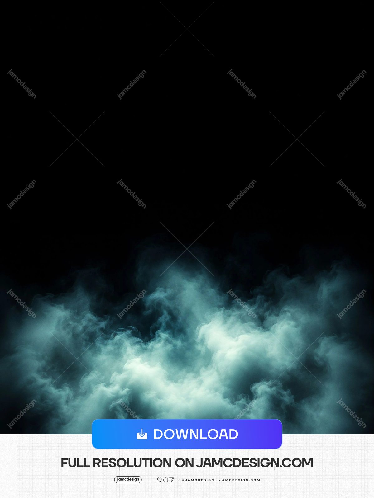 Blue Smoke Fog Overlay On Black Cyan Mist Texture Background. JPG overlay texture showing luminous blue smoke and dense fog against a black background — Additional preview
