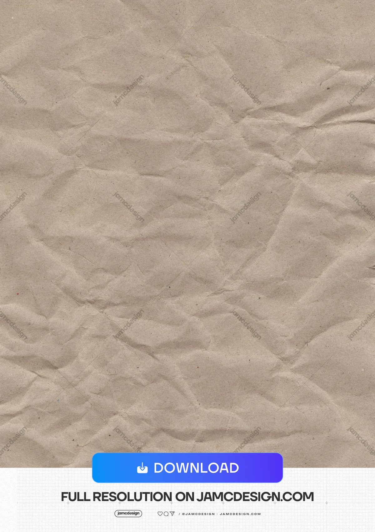 Tan Crumpled Paper Texture. This JPG crumpled paper texture shows a tan sheet with soft folds, creases and a lightly mottled surface — Additional preview
