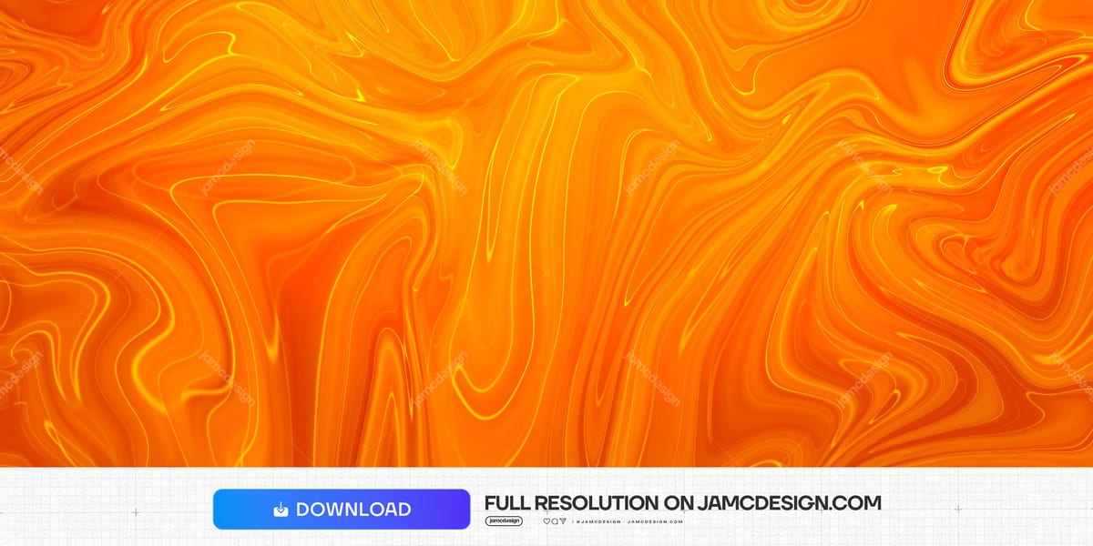 Orange Fluid Marble Swirl Background. This JPG texture shows flowing orange liquid marble with fine yellow contours and layered swirls in a bright abstract — Additional preview