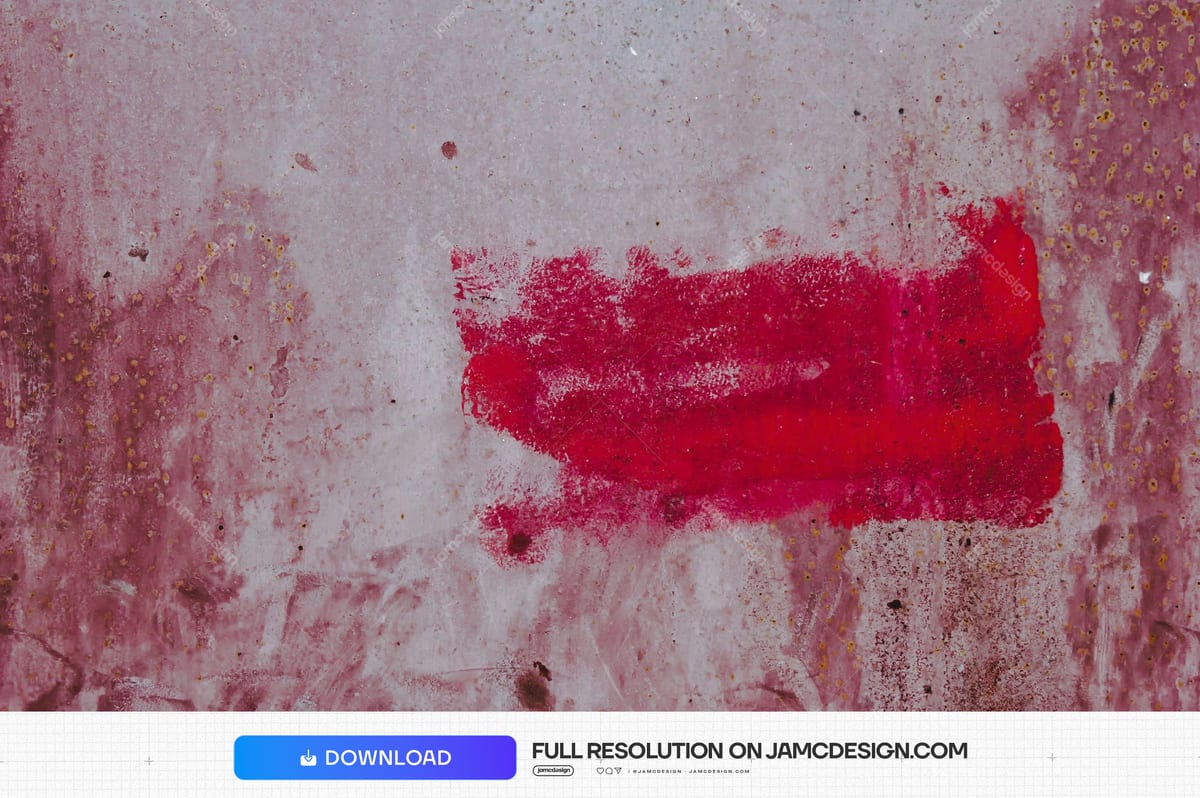 Weathered Pink Concrete Texture With Red Brushstroke. This JPG texture shows a weathered pink and grey concrete surface with a broad red paint swipe — Additional preview