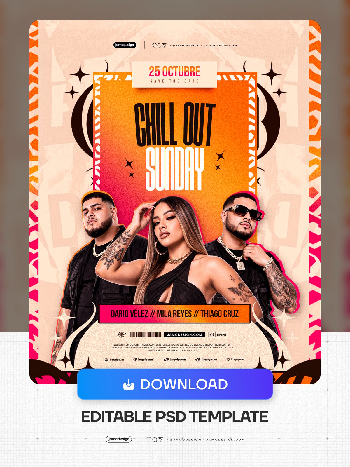 Chill Out Sunday Party Flyer Template PSD. Download this PSD event flyer template for a Sunday party — Additional preview