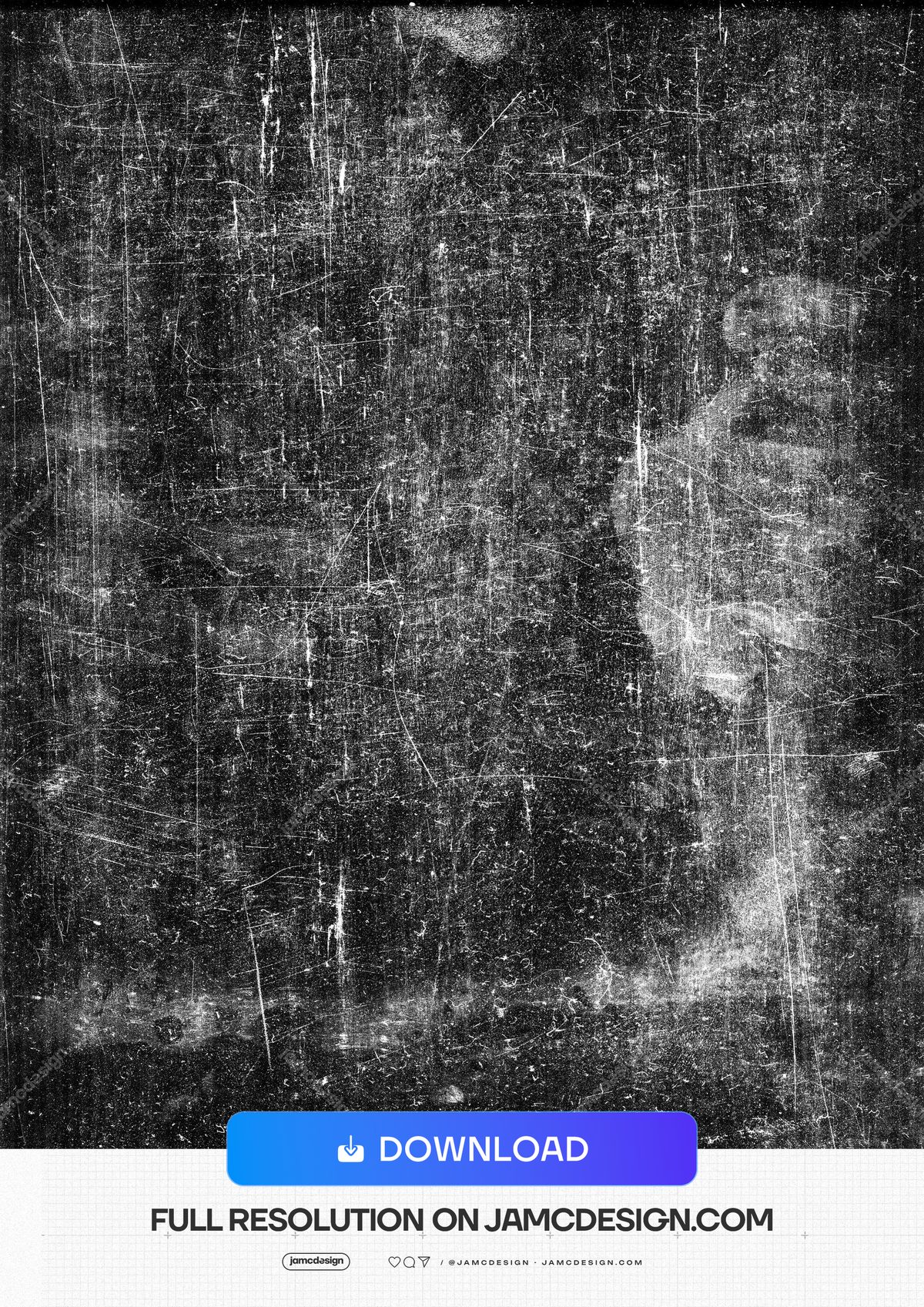 Dark Scratched Grunge Texture. This monochrome JPG texture features dense scratches, grain and pale brushlike streaks over a dark surface — Additional preview