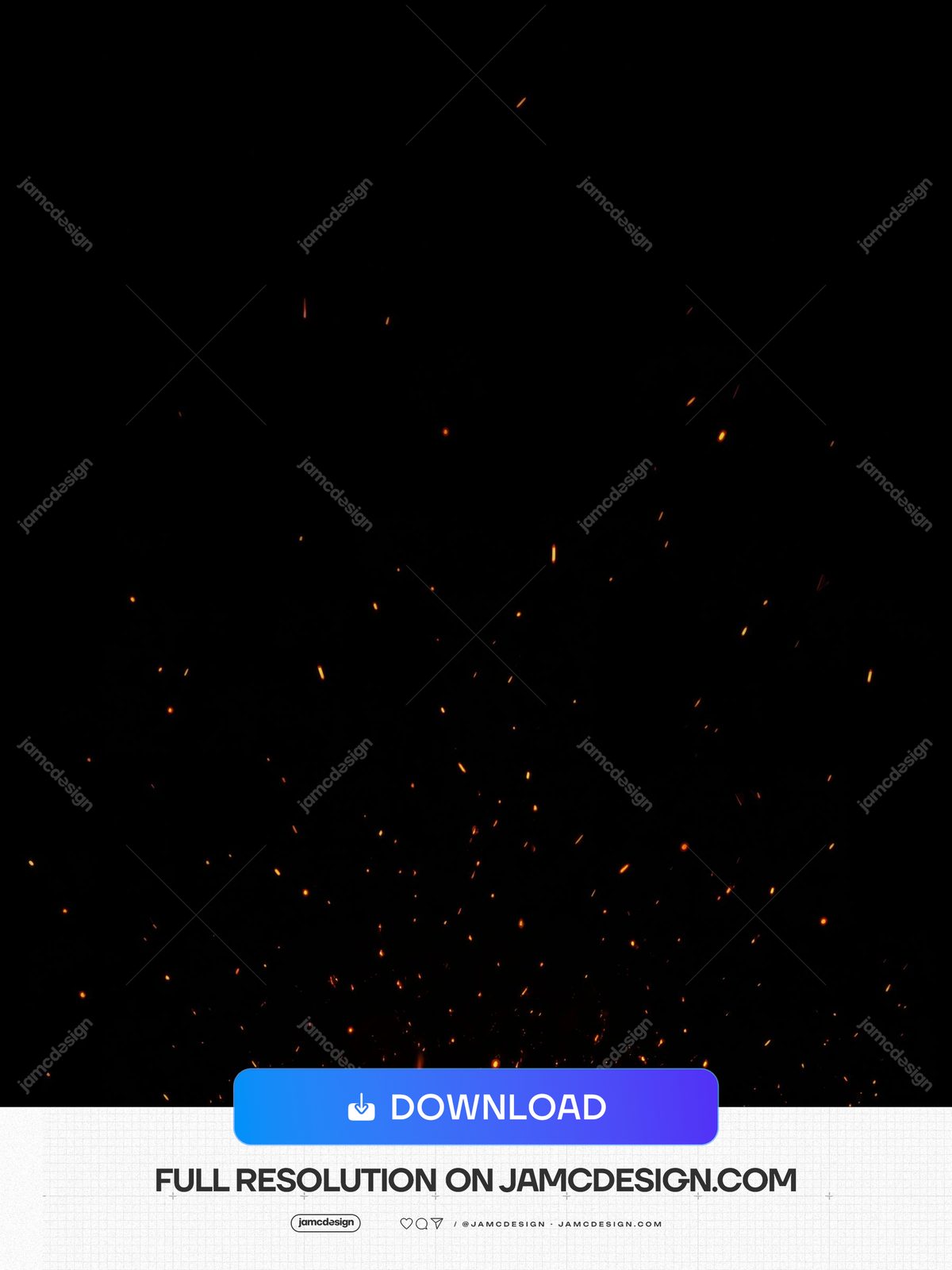 Orange Spark Shower On Black Flame Glow Background Texture. JPG texture showing a concentrated shower of glowing orange sparks rising above small flames — Additional preview