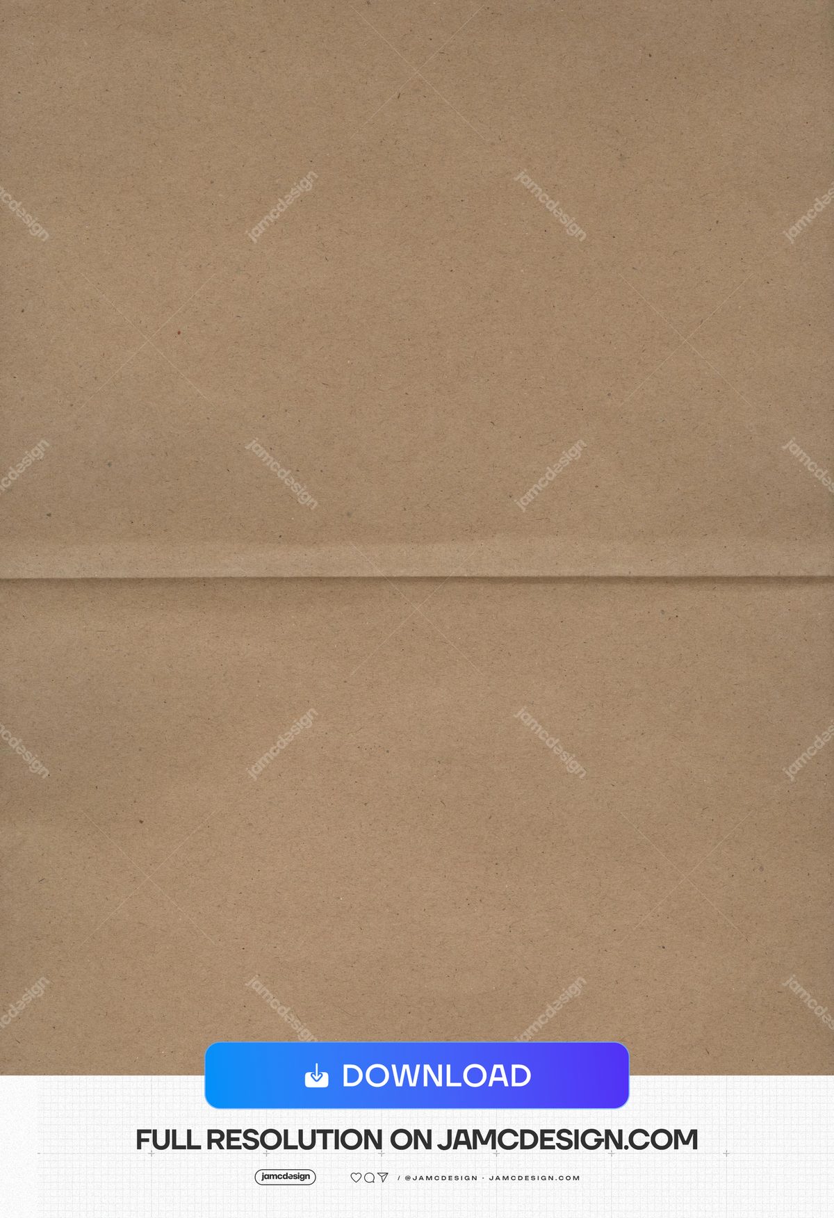 Tan Paper Texture With A Straight Crosswise Fold. This JPG paper texture has a tan, lightly grainy surface crossed by one fold — Additional preview
