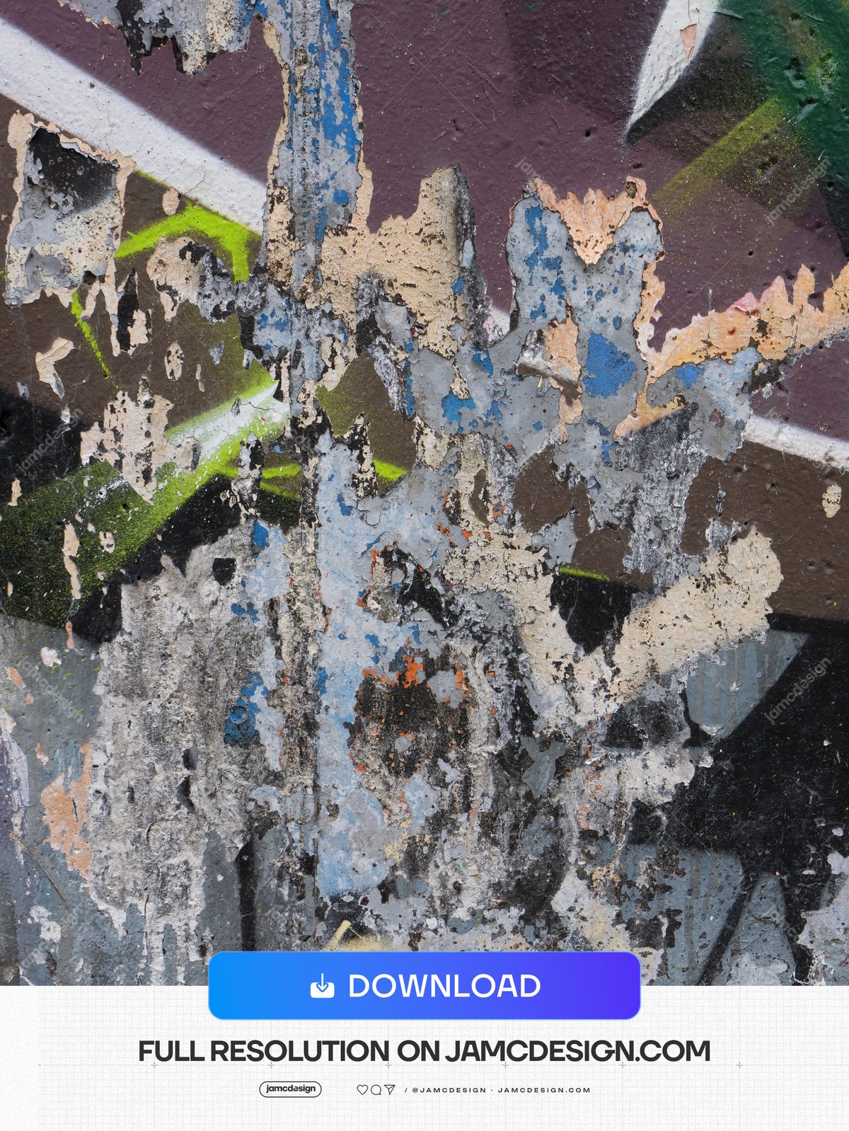 Gray Torn Poster Collage Texture PNG. Download this PNG grunge texture of torn, peeling poster effects, with rough gray paper, scattered blue and green marks — Additional preview