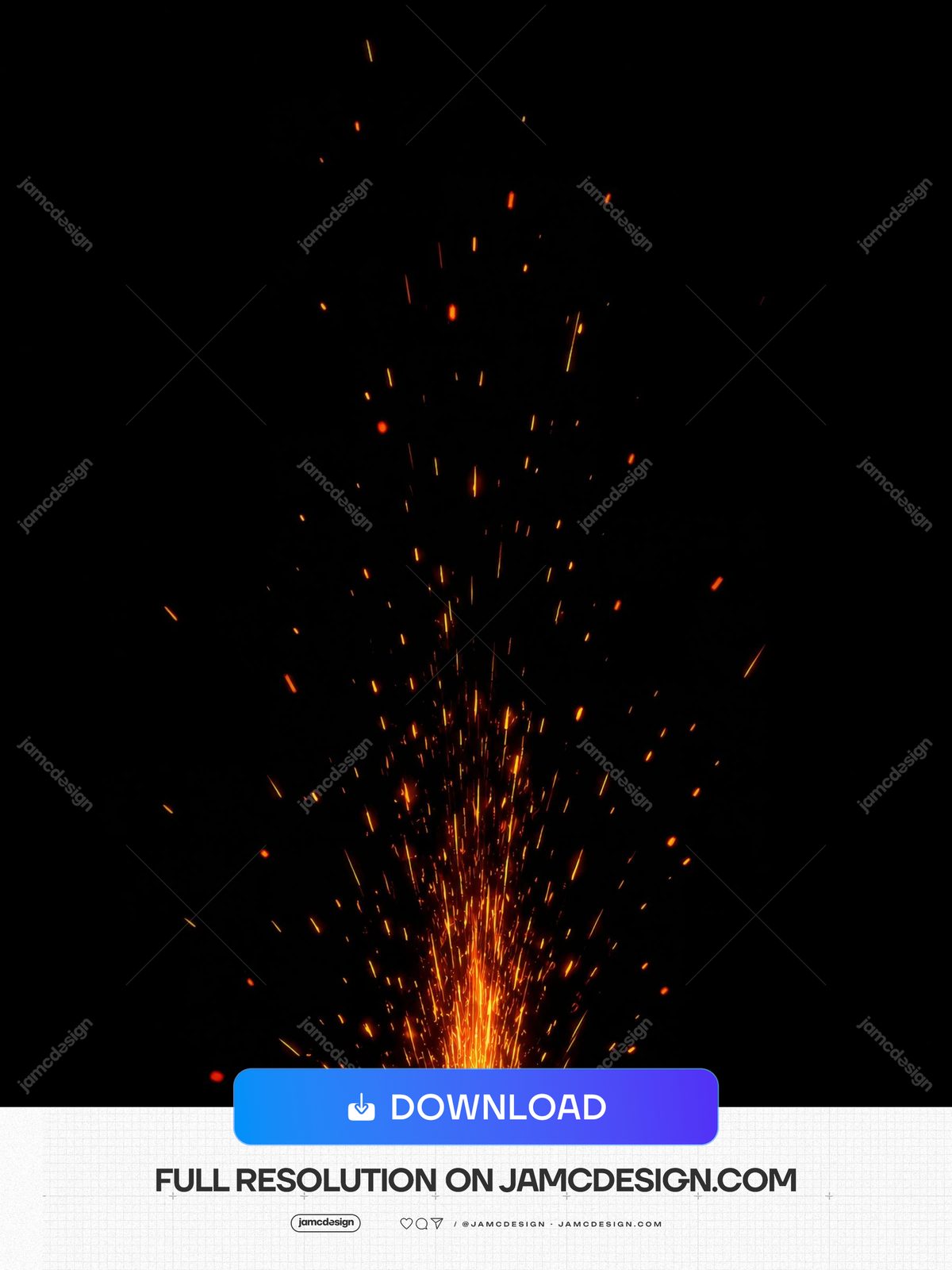 Fiery Spark Cloud On Black Background Orange Plume Texture. JPG texture showing a concentrated plume of bright orange sparks rising against deep black — Additional preview