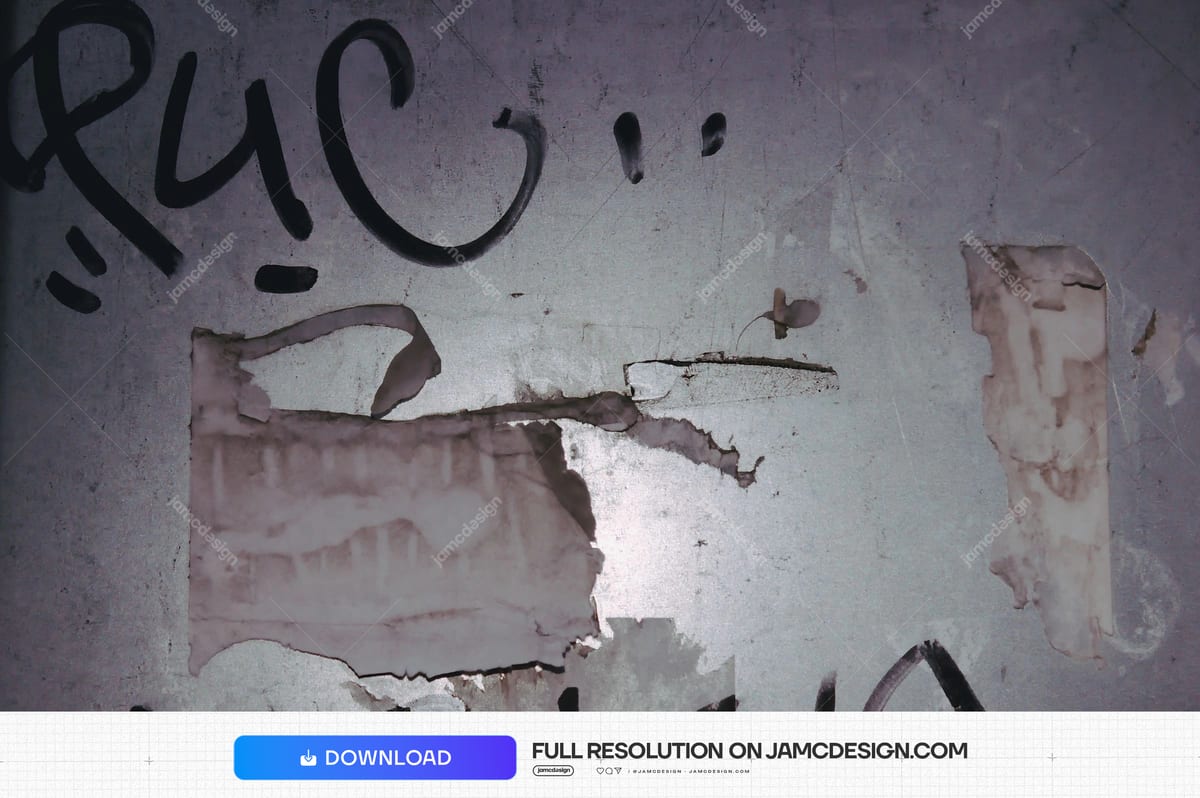 Weathered Concrete Wall Texture With Graffiti. Download this JPG wall texture showing a weathered gray concrete surface, peeling patches — Additional preview