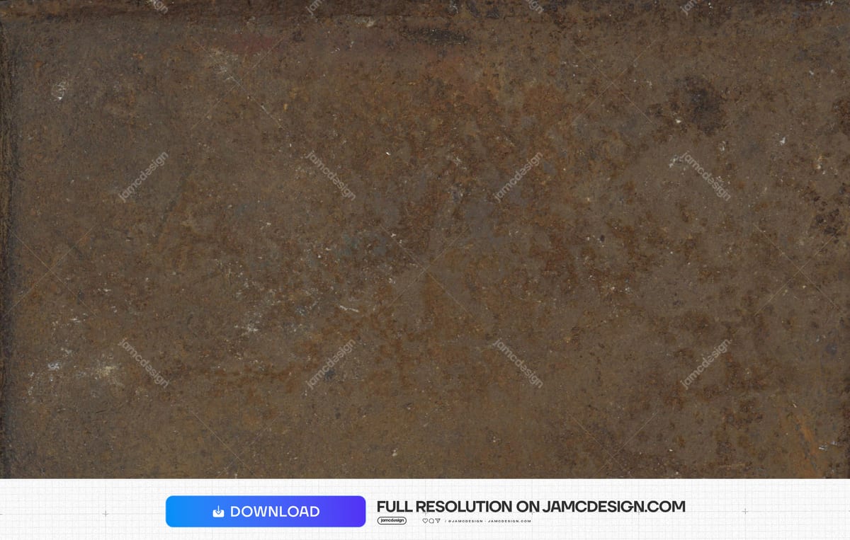 Weathered Brown Metal Grain Texture. This JPG texture shows a mottled brown metal surface with fine grain, scattered scratches and weathered patches — Additional preview