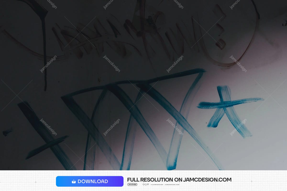 Faded Graffiti On Gray Wall Texture. Download this JPG texture of faded teal graffiti strokes across a gray concrete wall, with a dim — Additional preview