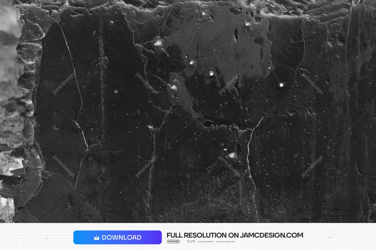 Dark Concrete Texture With Branching Cracks. Download this JPG concrete texture showing a dark, weathered surface with branching cracks — Additional preview