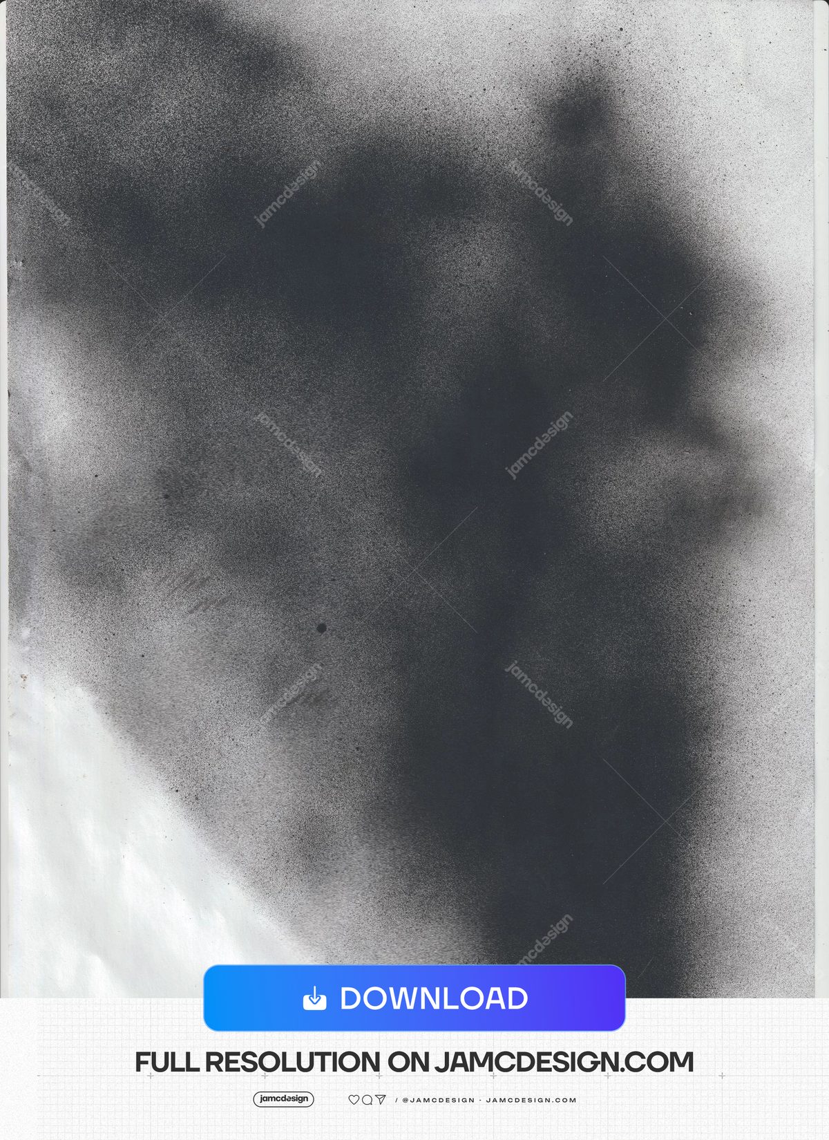 Dense Gray Smoke Cloud Texture With Mottled Tones. Grayscale JPG smoke texture with a dense, grainy cloud fading into a pale diagonal edge and softly mottled — Additional preview