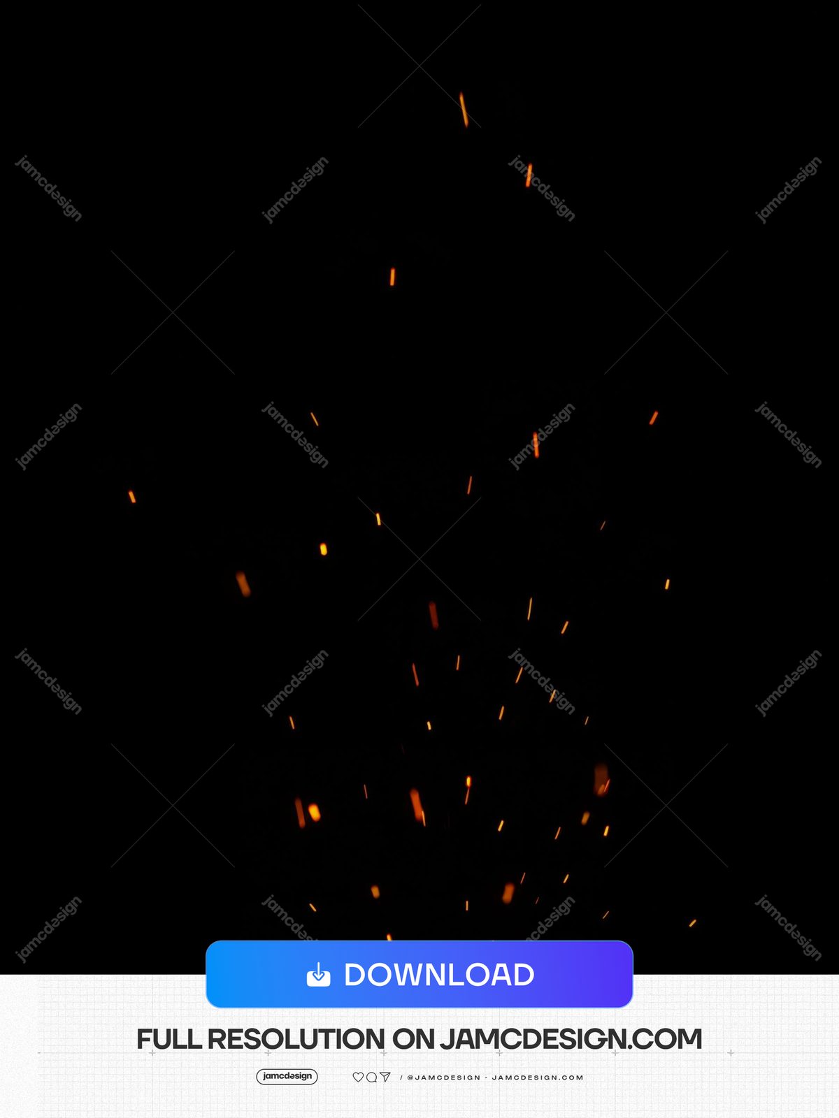 Orange Fire Sparks On Black Background Ember Glow Texture. JPG texture showing scattered orange sparks rising against a deep black background — Additional preview
