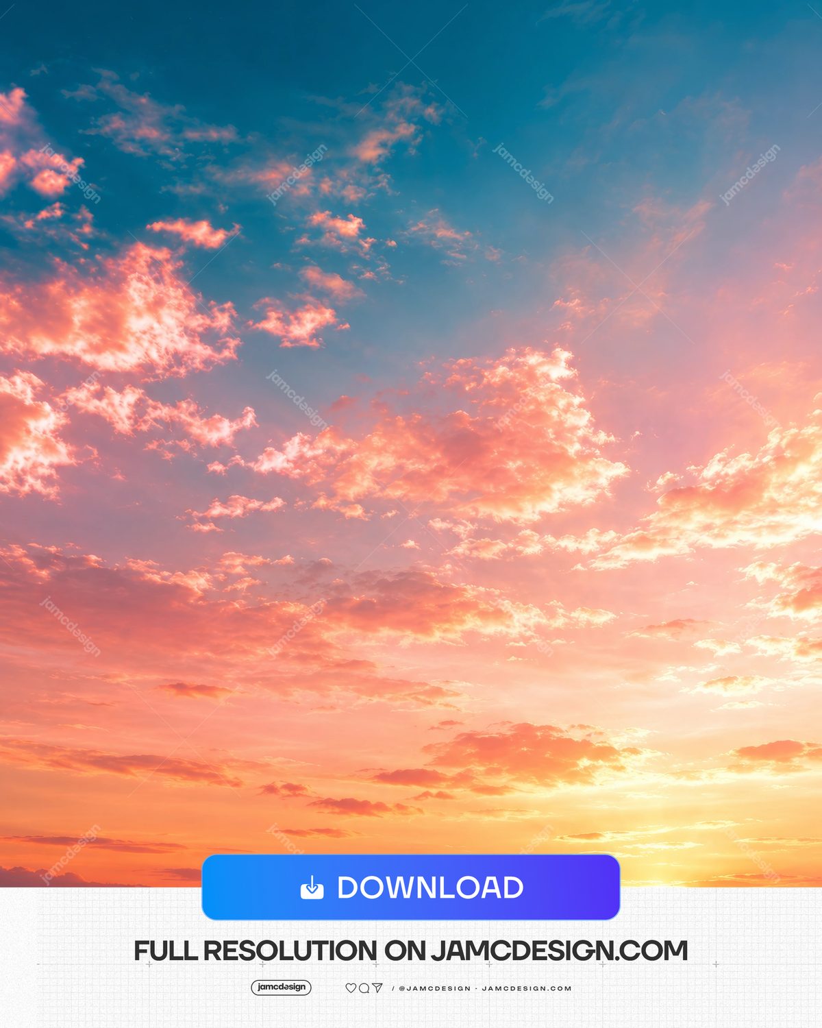 Coral Sunset Clouds Beneath A Blue Evening Sky Background PNG. This PNG background shows coral pink clouds across a blue sunset sky — Additional preview
