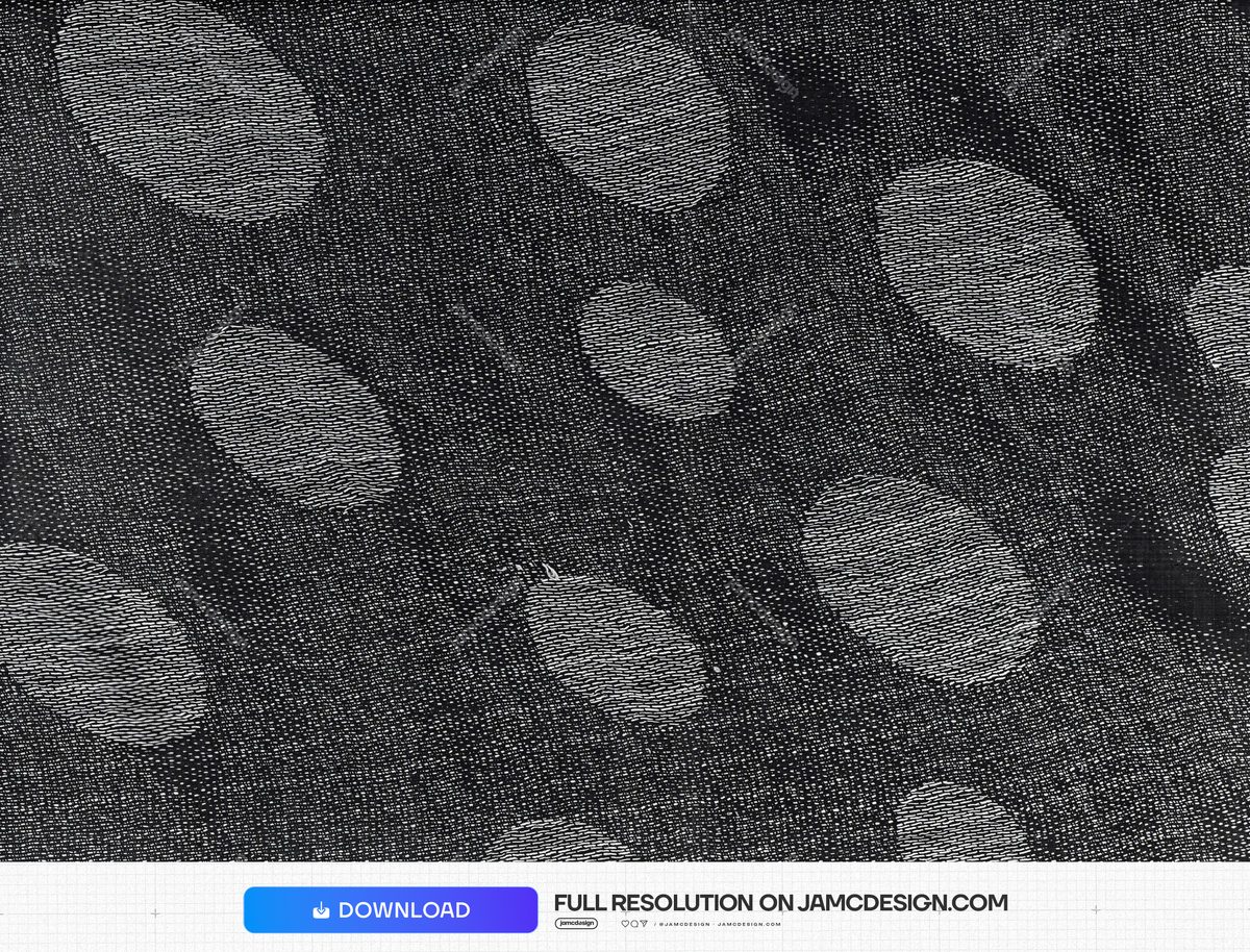 Charcoal Woven Fabric Texture With Oval Motifs. A JPG fabric texture with a charcoal woven surface and scattered oval motifs in a monochrome, tactile style — Additional preview
