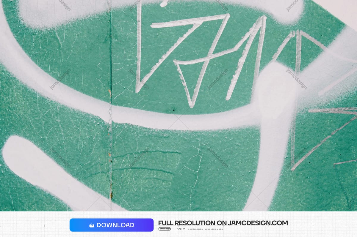 Mint Green Wall Texture With White Graffiti. Download this JPG texture of a mint green painted wall, marked by broad white graffiti lines — Additional preview