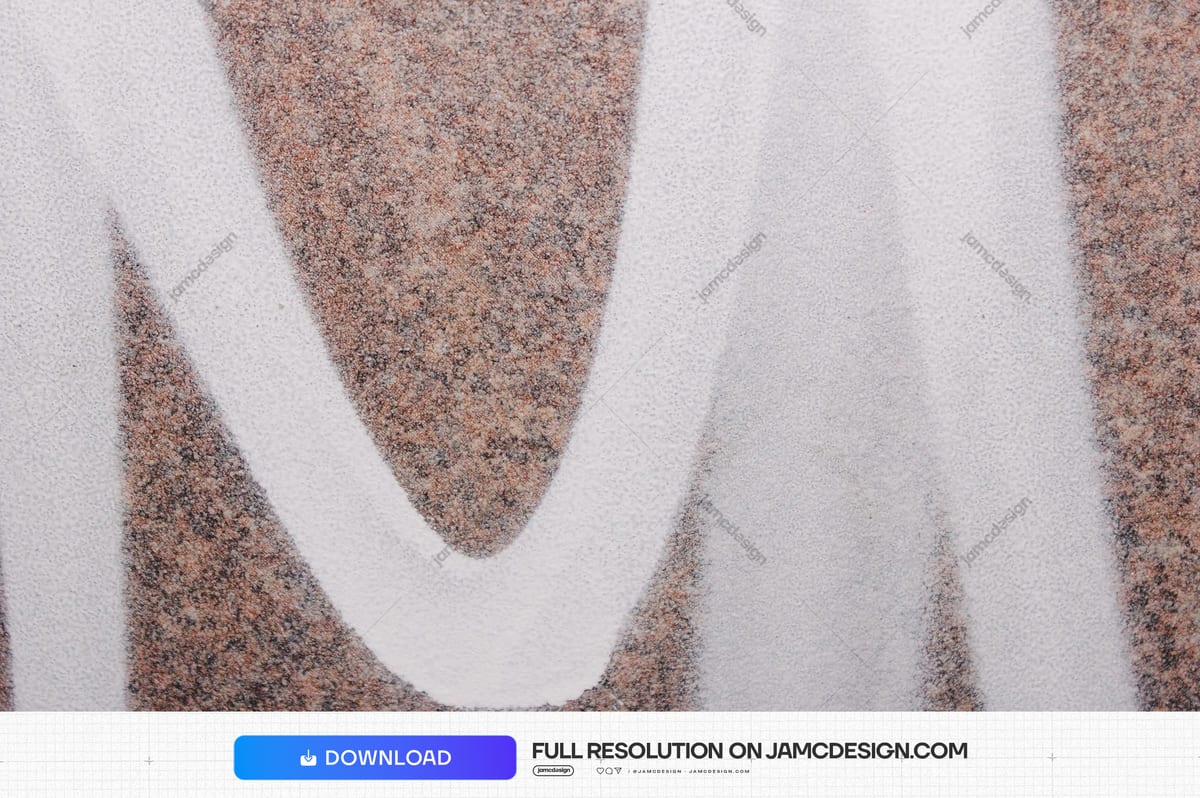 Speckled Concrete Texture With White Graffiti Curves. This JPG texture shows a rough, speckled concrete surface with broad white curved graffiti strokes — Additional preview