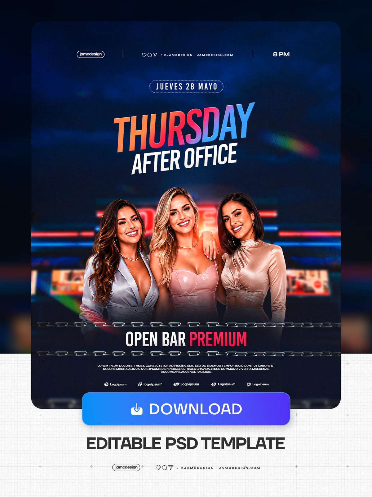 Modèle PSD De Flyer Pour Soirée After Office. Modèle de flyer événementiel PSD modifiable pour une soirée after office — Aperçu supplémentaire