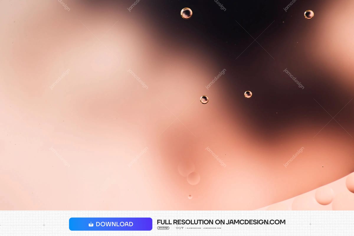 Rose Gold Fluid Reflection Texture Background. A JPG liquid texture blends rose gold tones, soft fluid reflections and scattered rounded droplets across pale — Additional preview