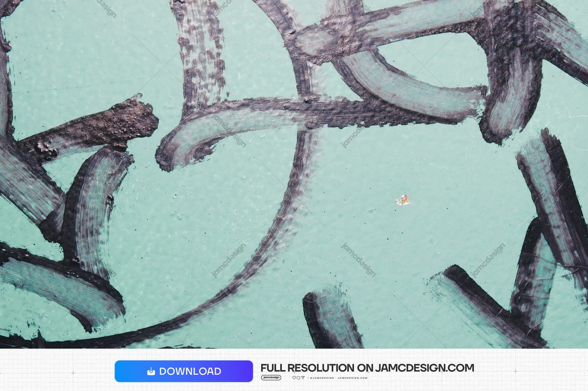 Turquoise Concrete Texture With Dark Graffiti. Download this JPG texture of a teal concrete wall marked by broad — Additional preview