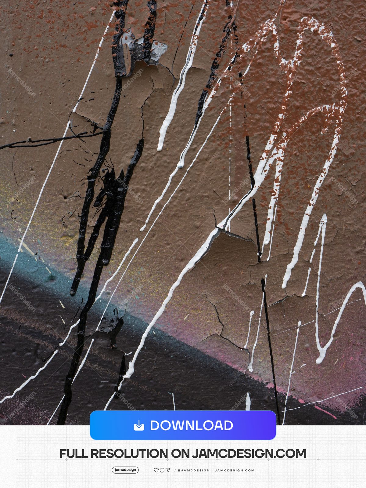 Weathered Wall Texture With Paint Streaks PNG. Download this PNG wall texture showing weathered brown and charcoal surfaces — Additional preview