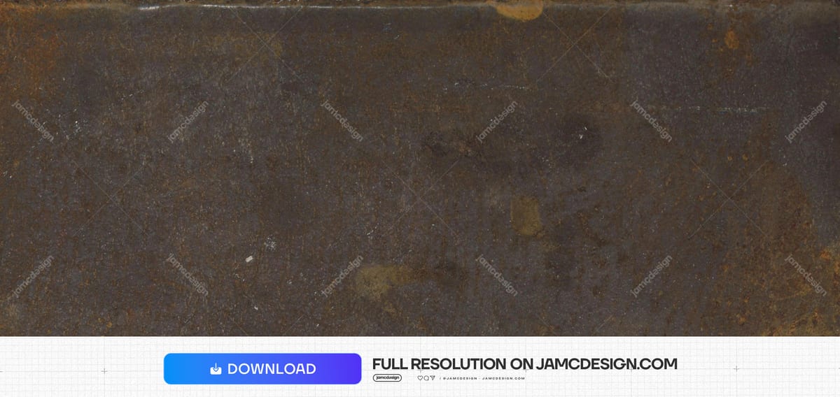 Mottled Brown Rust Metal Texture. This JPG metal texture has a dark brown, mottled surface with muted gold rust marks and fine scratches — Additional preview
