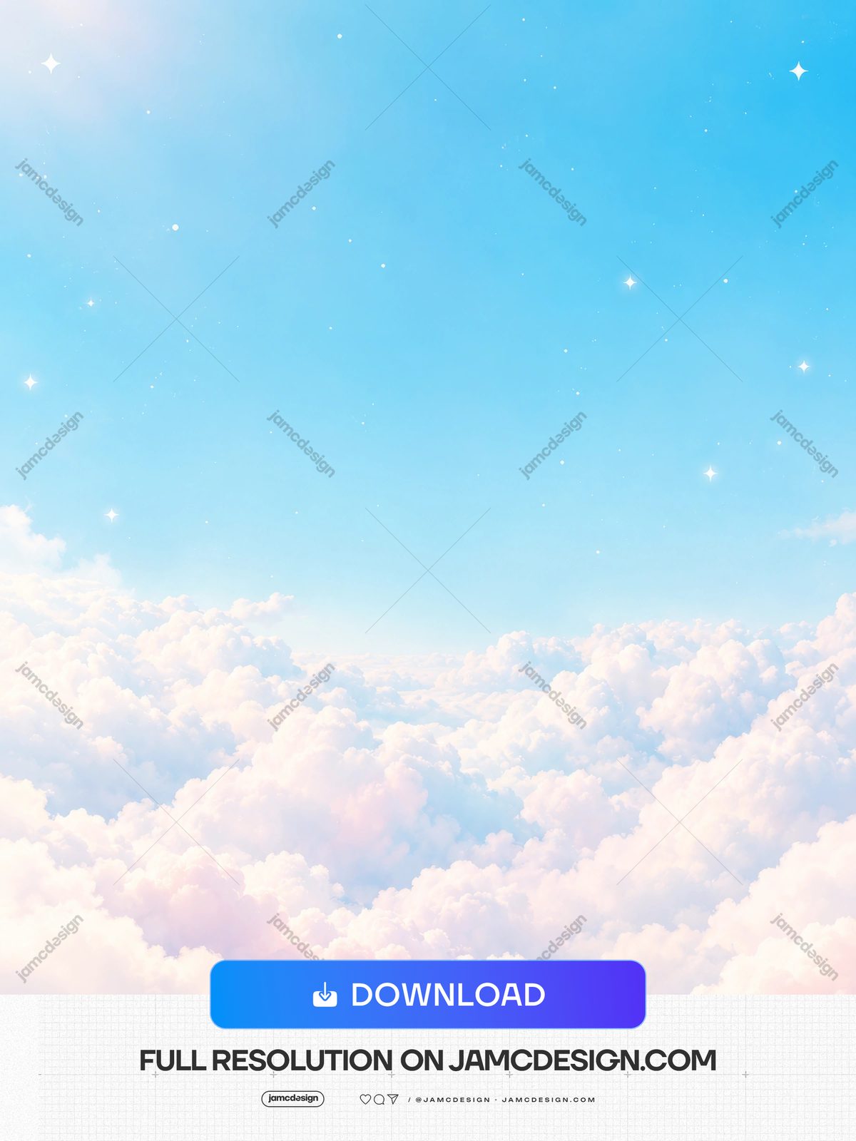 Fondo PNG De Cielo Azul Pastel Con Estrellas Y Nubes. Descarga este fondo de cielo PNG con una extensión azul pastel — Vista previa adicional