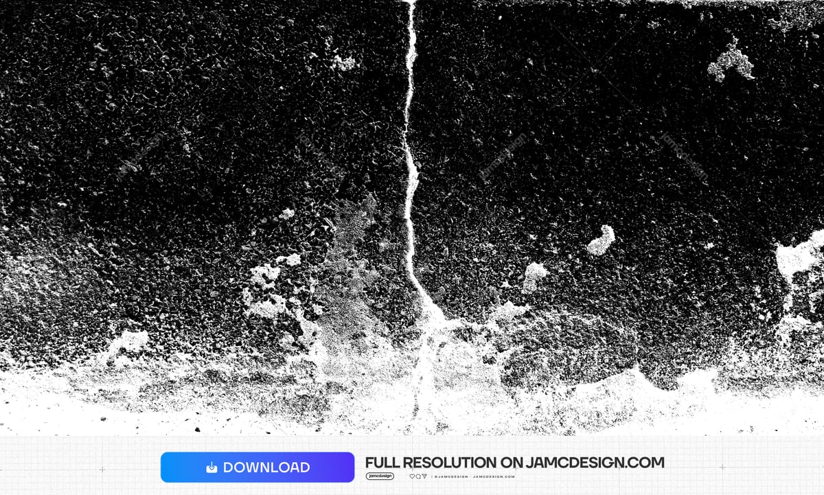 Black And White Cracked Surface Texture PNG. This PNG texture shows a rough black and white surface with granular speckling — Additional preview