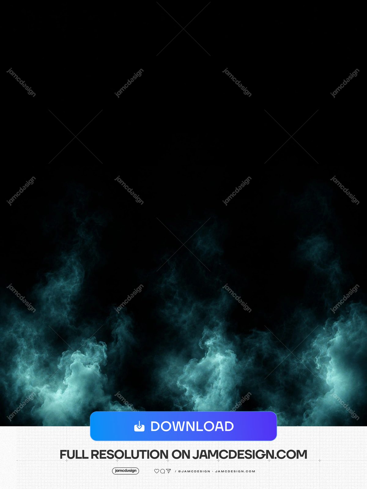 Teal Smoke Column Dark Abstract Background Vertical Luminous Texture. JPG overlay texture featuring billowing teal smoke columns against a nearly black — Additional preview