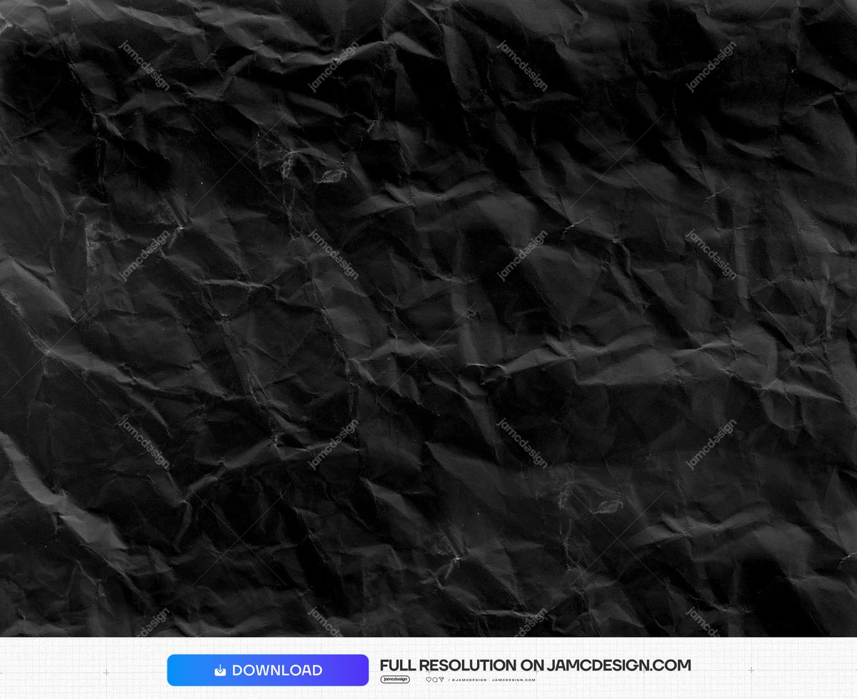 Black Paper Texture With Angular Folds. This JPG texture shows black crumpled paper with angular folds — Additional preview