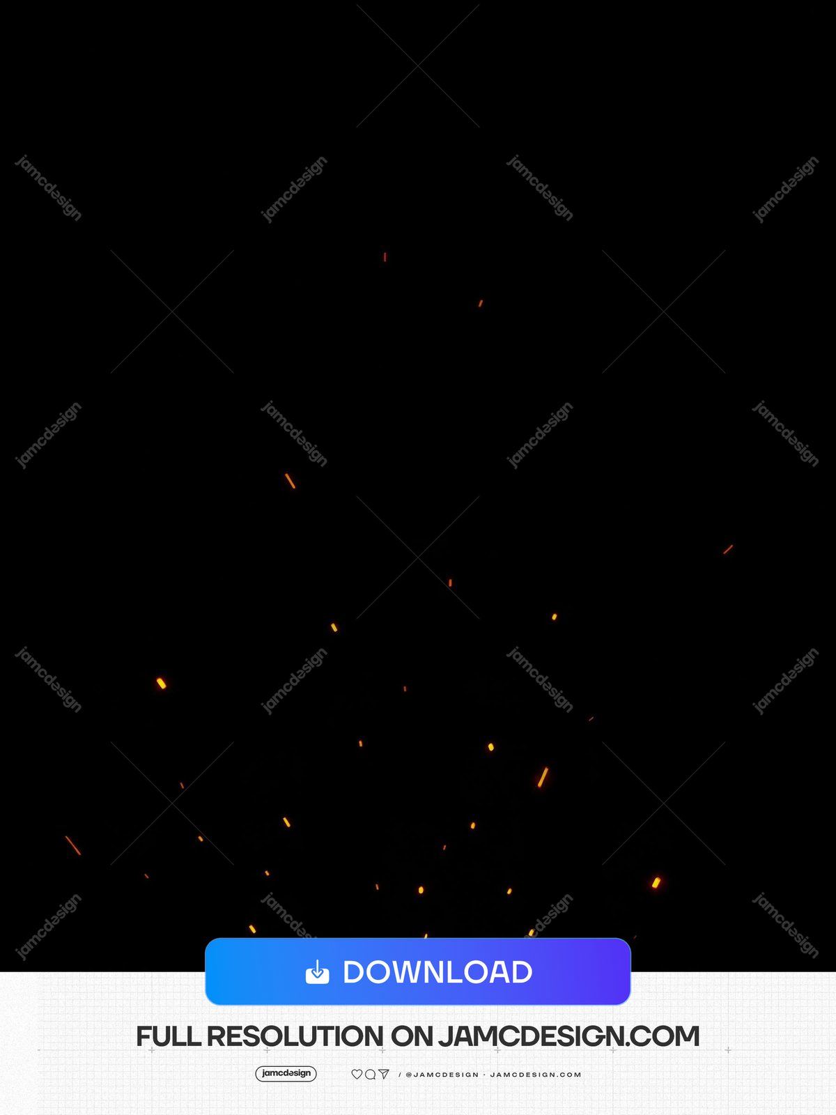 Rising Ember Trail On Black Background Orange Spark Glow Texture. JPG texture featuring a sparse trail of glowing orange sparks rising from the bottom against — Additional preview