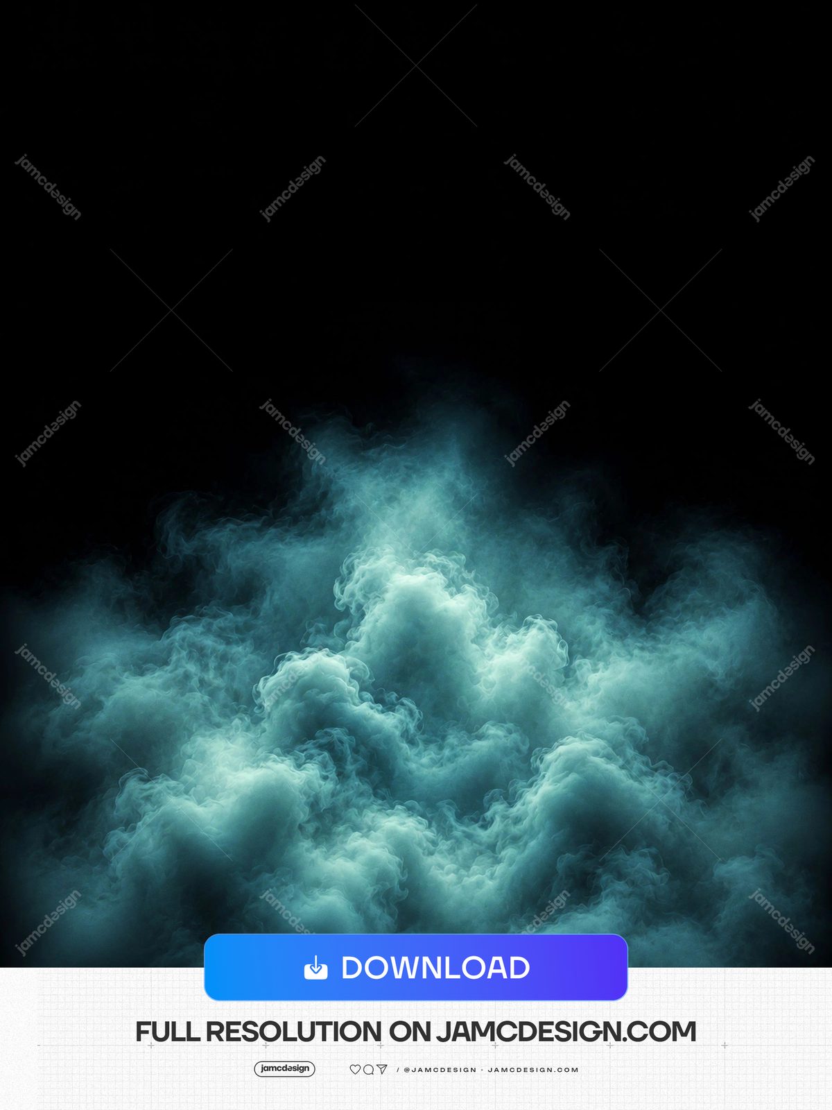 Teal Clouds Abstract Dark Background Vertical Cyan Smoke Glow. JPG overlay texture showing billowing teal smoke clouds glowing against a nearly black — Additional preview