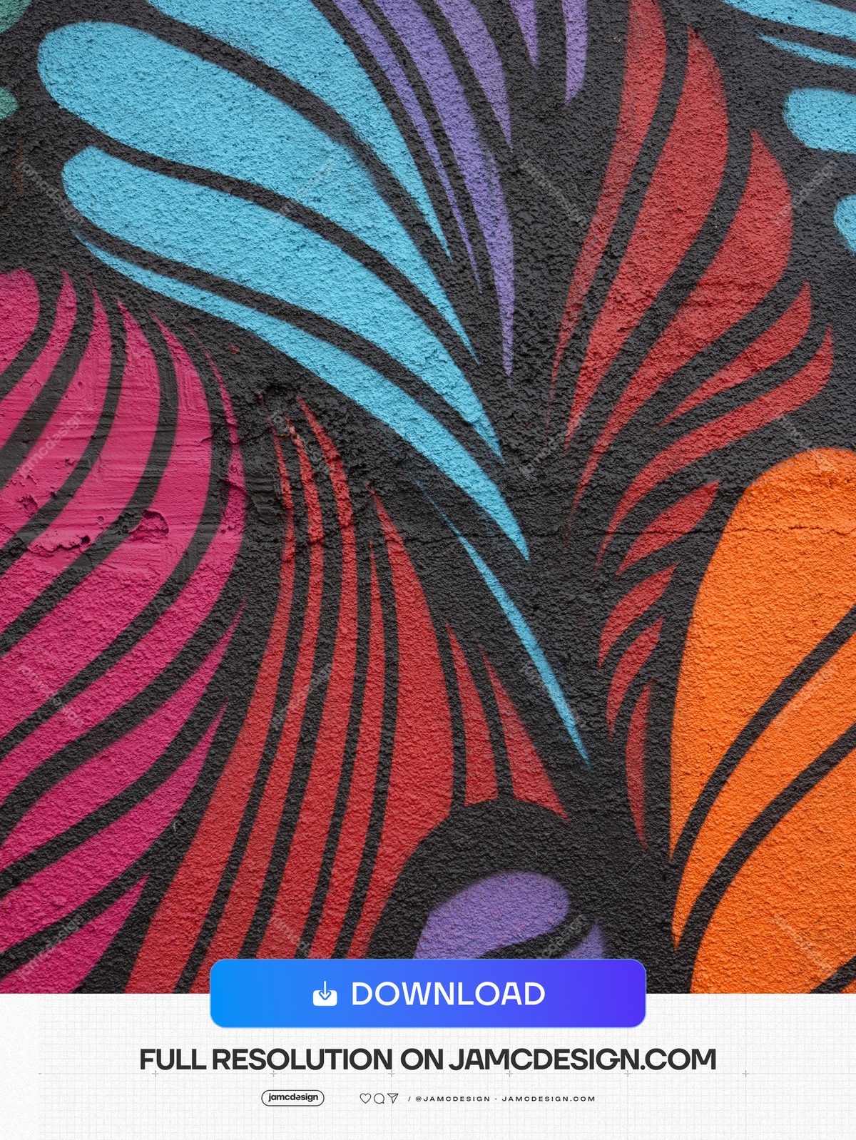 Colorful Abstract Ribbon Texture PNG. Download this PNG texture of sweeping cyan, red, pink, orange and purple ribbon shapes over a rough charcoal surface — Additional preview