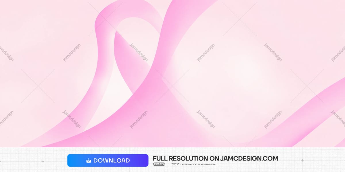 Intertwined Pink Awareness Ribbons Background PNG. This PNG background shows intertwined pink awareness ribbon loops sweeping across a soft pale pink and white — Additional preview