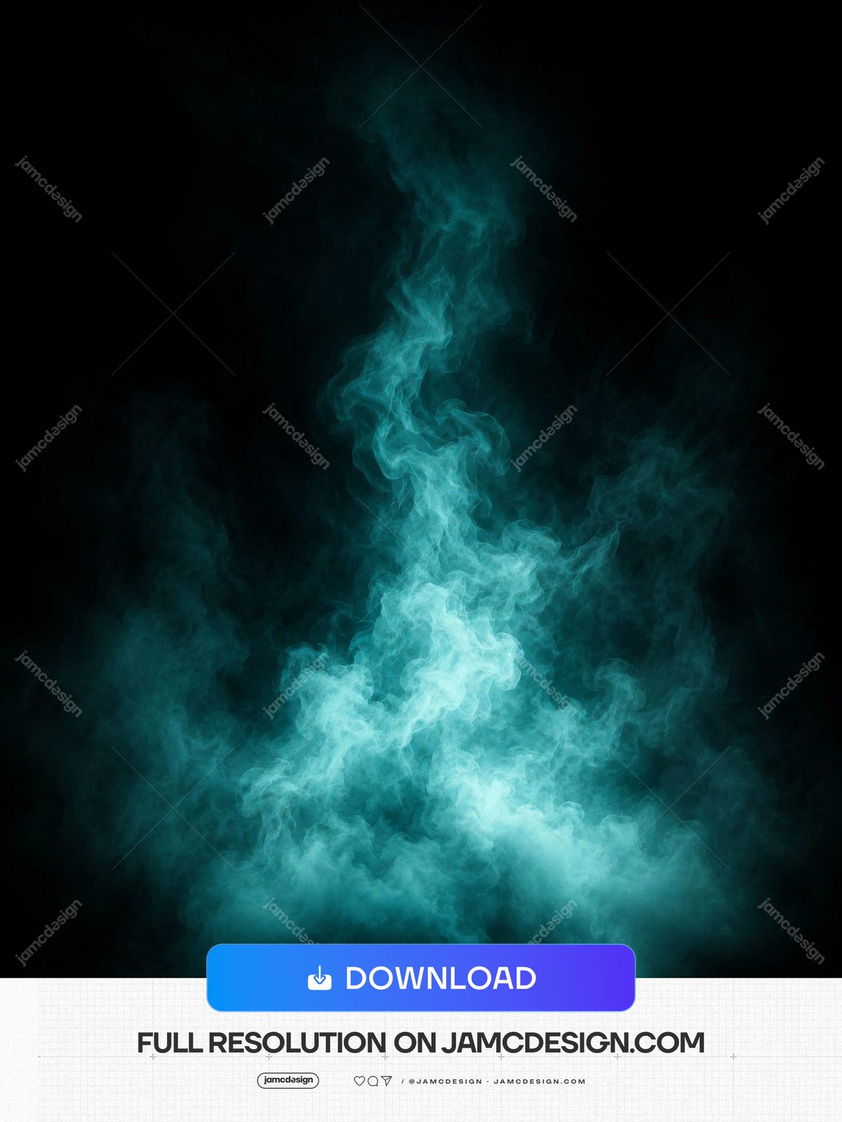 Luminous Teal Smoke Horizon Dark Background Vertical Cyan Vapor Glow. JPG overlay texture featuring luminous teal smoke rising through a nearly black scene — Additional preview