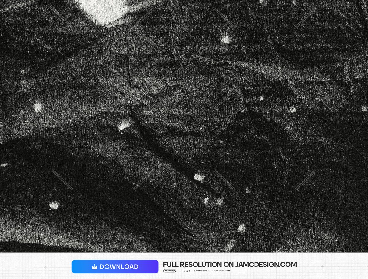 Black Fabric Texture With Fine Grain. A dark monochrome JPG texture shows crumpled black fabric with a fine grain and scattered pale flecks — Additional preview