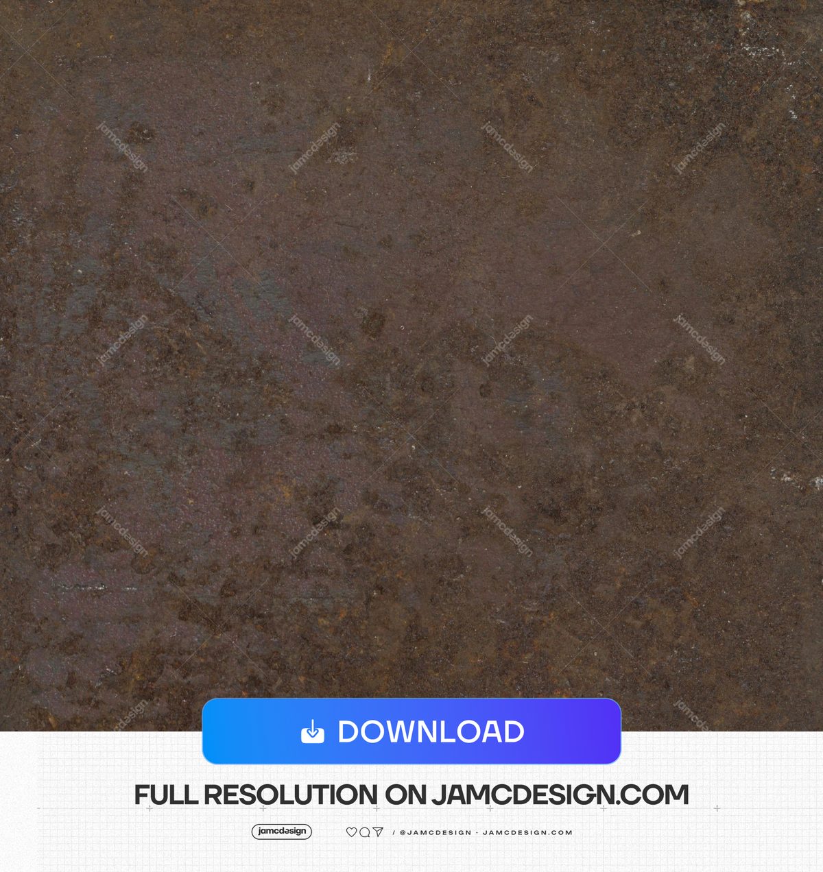 Dark Brown Rusted Metal Texture. This JPG metal texture shows a dark brown, rust mottled surface with uneven pitting and fine scratches in a rough industrial — Additional preview