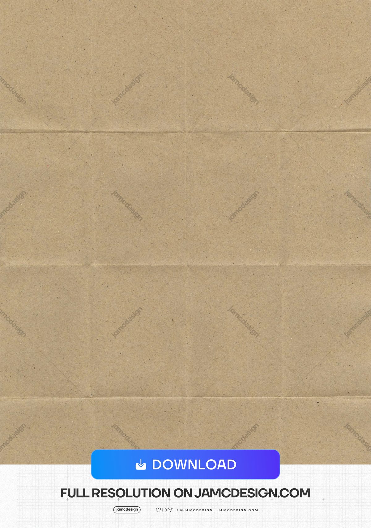 Tan Paper Background With Broad Fold Lines. This JPG texture shows tan paper divided by broad fold lines, with fine grain and subtle surface marks — Additional preview